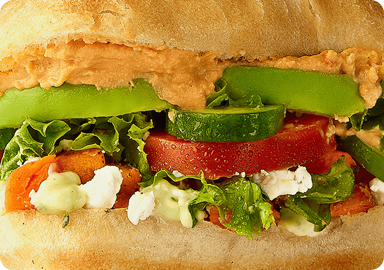 Fresh sandwich made with house spread